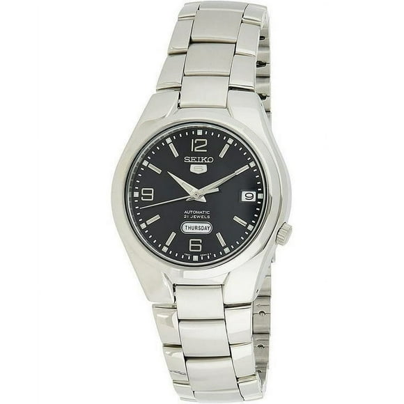 Reloj Seiko Hombres 5 Automático SNK623K Negro de Acero Inoxidable Auto Viento Reloj de Moda