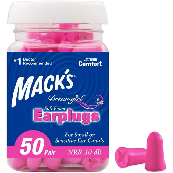 Tapones Oídos Macks Dreamgirl Espuma 50 Pares Rosado 30 dB