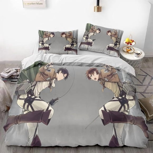 Attack -on- Giant Win-gsofLibe-rty -Anime -Soft 3D Prin-ed Duve-t Cover Bedd-ng Set -with Co-mforter C-over