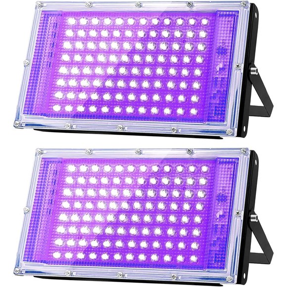 Foco UV Glostars con luz negra UV de 100 W, 395 nm (paquete de 2)