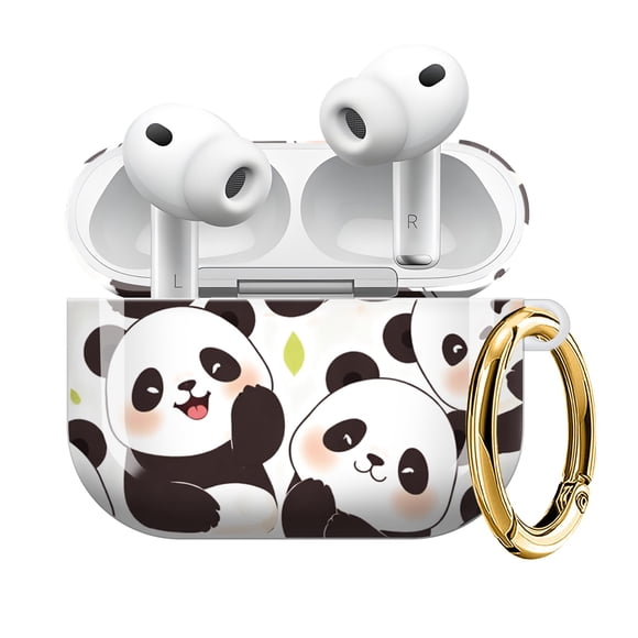 Funda para AirPod Pro 3 (2025) SXboxing con pandas y llavero dorado