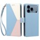 thumbnail image 3 of Funda con Solapa para iPhone 17 Pro, Diseño Tricolor con Ranuras, Azul Claro, 3 of 6