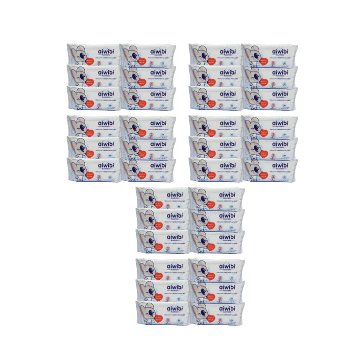 Pack 36 Paquetes Toallitas Húmedas Aiwibi 99.91% 1296 Unidades