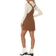 thumbnail image 3 of INSPIRE CHIC Falda de Tirantes con Textura de Pana para Mujer, Vestido Pinafore en Línea A para Regreso a Clases con Tirantes Ajustables y Cremallera Lateral Caramelo S, 3 of 6