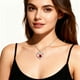 thumbnail image 5 of Collar colgante de amor de amor con piedra de nacimiento Zirconia, regalo de joyería de las mujeres para la Navidad, cumpleaños, aniversario, 5 of 5