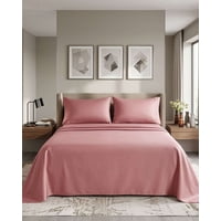 Imac Hogar - Juego De Sabanas De 200 Hilos King Rosa