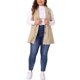 thumbnail image 4 of GRACIA Y GRANDEZA Disfraces de Halloween Chaleco de imitación de gamuza sin mangas con solapa de muesca Chaqueta utilitaria con botones y bolsillos para mujer talla grande 3X Caqui, 4 of 8