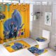 thumbnail image 1 of Hitpig-theme 4-Piece Shower Curtain Set with Rugs, Waterproof Bathroom Decor Set Includes Bath Mat, U-Shaped Rug, Toilet Lid Cover and Curtain with Hooks, 1 of 6