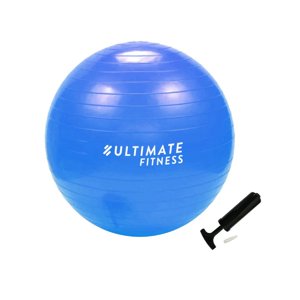 Ultimate Fitness - Balón Pilates 65 Cm Con Inflador Azul