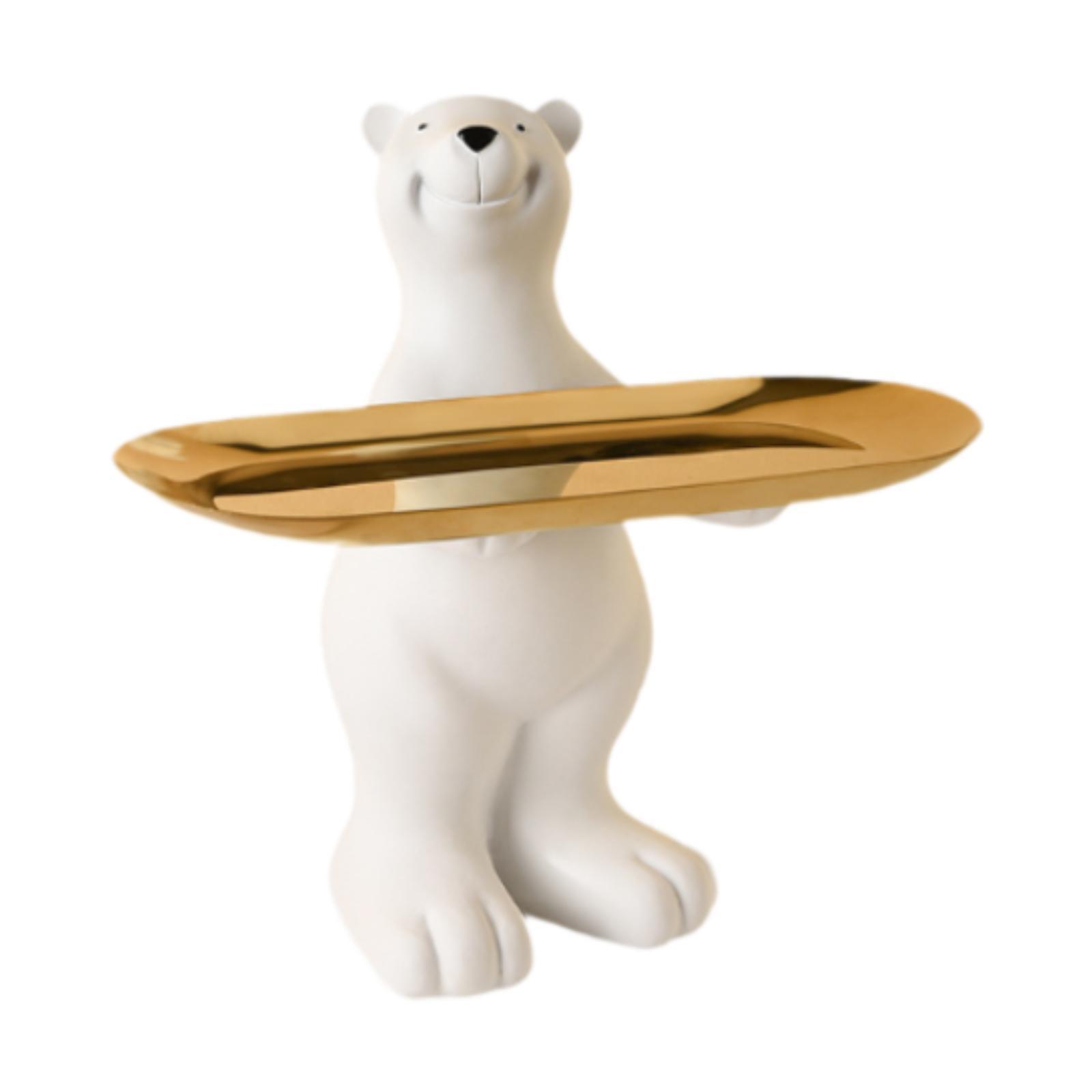 Bothyi - Bandeja De Almacenamiento De Escritorio Con Figura De Oso, Estatua Decorativa Para Dormitorio, Estante De Entrada De Pie