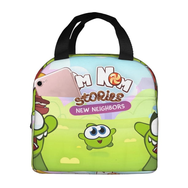 Om Nom Bolsa Térmica Portátil con Forro de Aluminio Grueso, Bolsa Térmica Impermeable y Hermética para Trabajo, Escuela y Picnic, Nevera Portátil para Entrega de Comida para Adultos y Niños 22*20*13cm