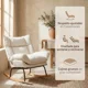 thumbnail image 2 of Sillon Mecedor Silla Mecedora Sitial Reclinable Tela Suave Blanco, 2 of 8