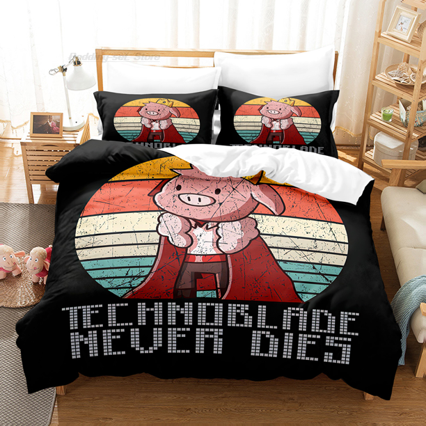 Technoblade Bedding Set Bed Set Aldult Kid Bedroom Duvetcover Sets Camas Kawaii