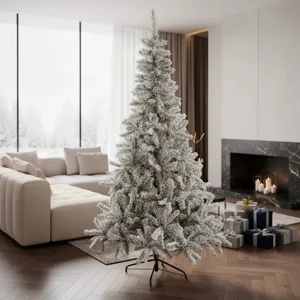 Casadeliacl - Arbol Nevado De Navidad Tradicional 150 Cm 300 Ramas Gsol Blanco