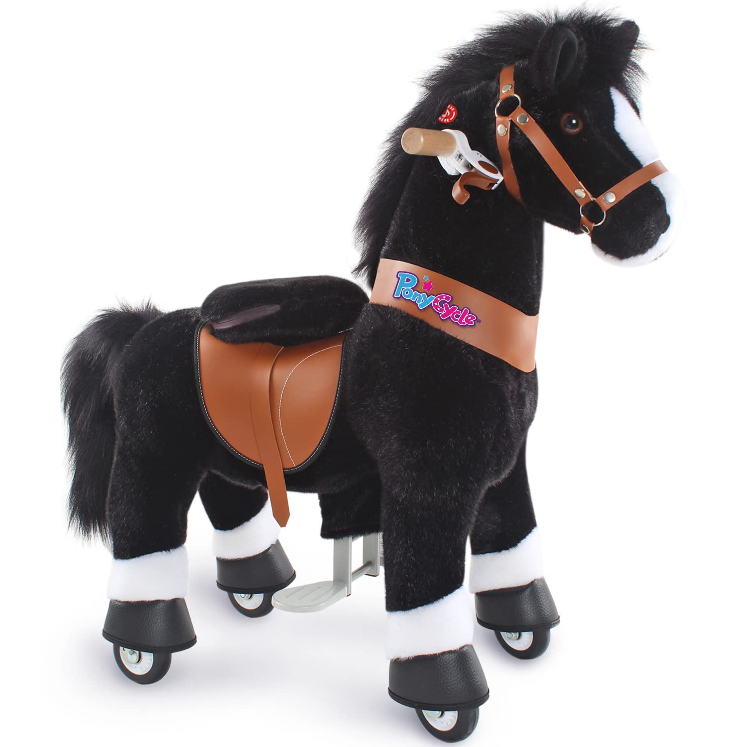 Pony De Juguete Ride-on Ponycycle Classic, Modelo U, Negro, Para 4 A 7 Años