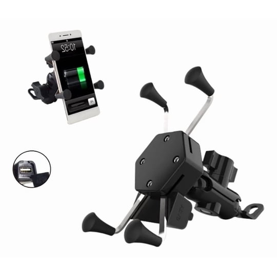 Ryc - Porta Celular Para Moto Soporte Tipo X Con Cargador Usb