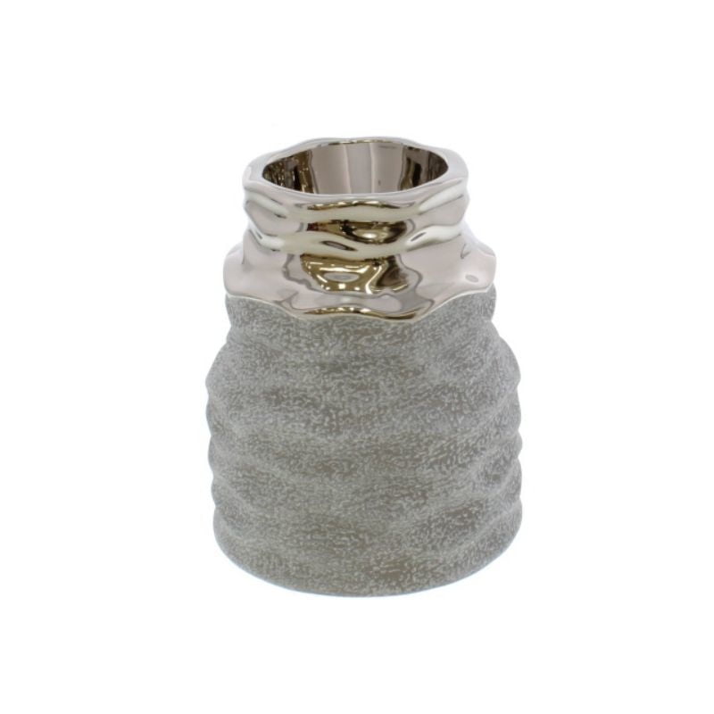 Hello Home - Vela Candelabro 9X9X11.5 Cm Gris/Plateado
