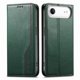 thumbnail image 1 of Funda tipo cartera para iPhone 17 Air de piel con cierre magnético, ranuras para tarjetas y correa para la muñeca Verde, 1 of 6