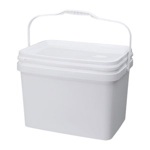 Magideal - Cubo Rectangular De 10L, Case De Más Proverso, Gran Capacidad, Contenedor De Almacenamiento De Alimentos Con Manija Y Tapa Para Acampar La Construcció Blanco