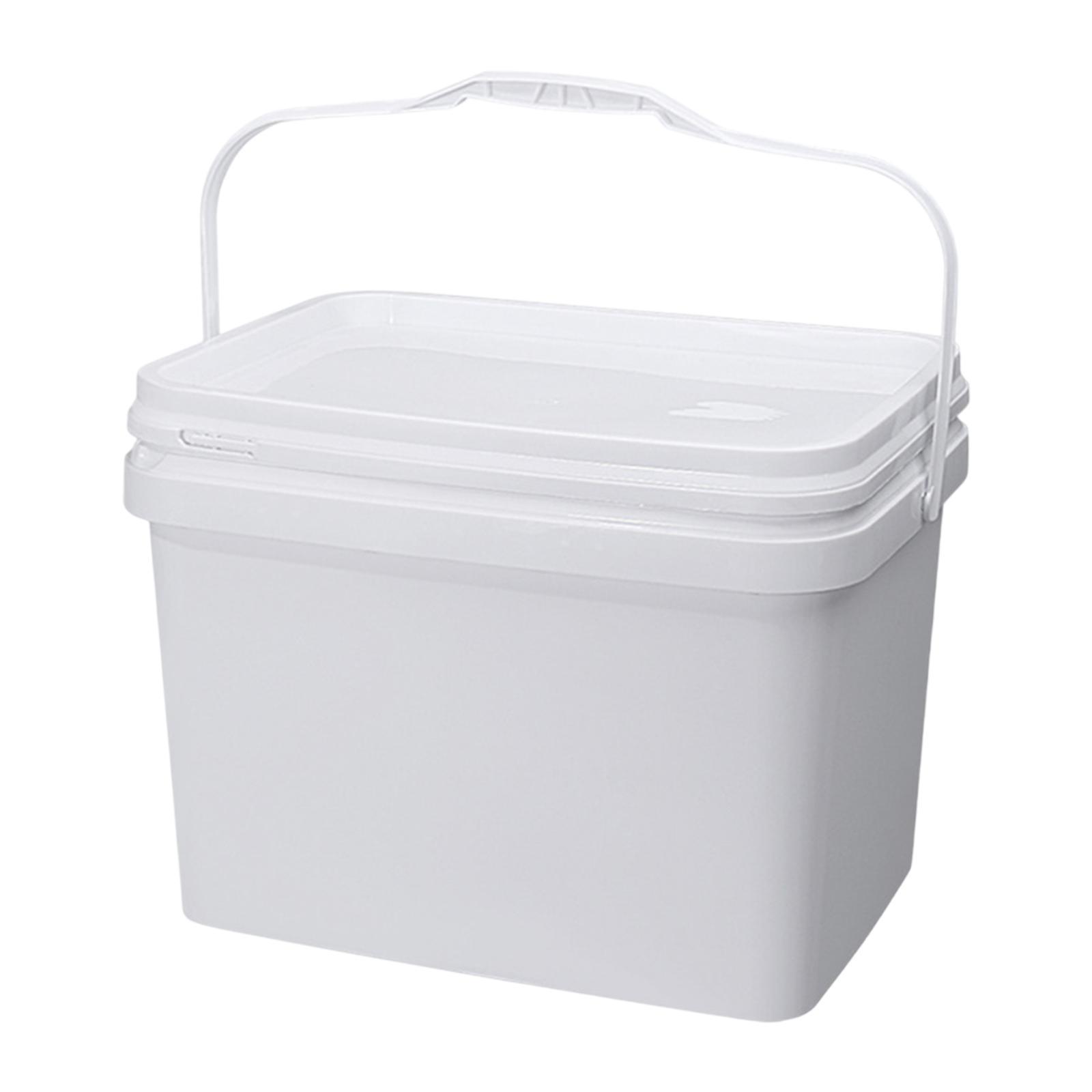 Magideal - Cubo Rectangular De 10L, Case De Más Proverso, Gran Capacidad, Contenedor De Almacenamiento De Alimentos Con Manija Y Tapa Para Acampar La Construcció Blanco