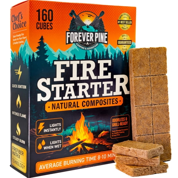 Fire Starter Cubes FOREVER PINE camping & adventure 160 unidades