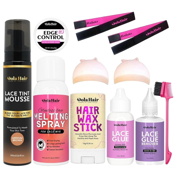Kit Completo Dolahair Pegamento Lace Medium Brown Waterproof