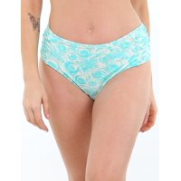Samia - Bikini Calzón Tanga Drapeado Estampado Verde S