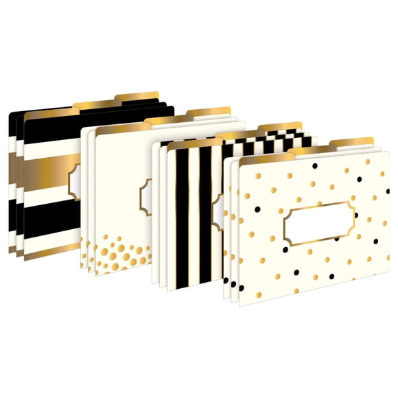 Set de 12 carpetas de archivadores Barker Creek Designer, color dorado
