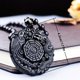 thumbnail image 2 of Black Obsidian Carving Dragon And Phoenix Necklace Pendant, Obsidian Lucky Pendant, 2 of 2