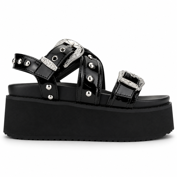 Sandalia Negro Mujer Casual Chalada Viru