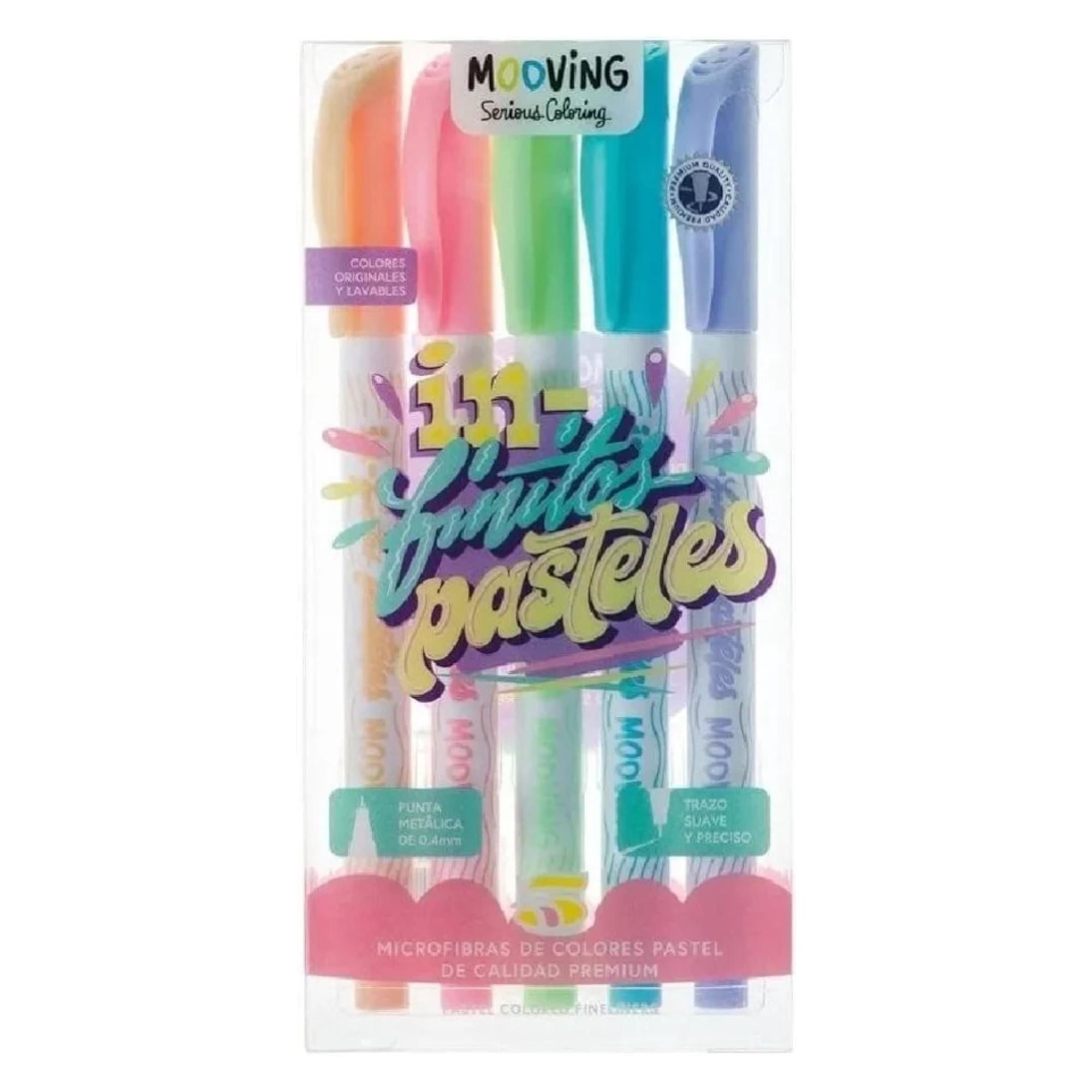 Set De 5 Lapices Tiralineas Colores Pastel Premium 1 Un Mooving