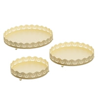 Magideal - 3 Bandejas Para Exhibición De Pasteles, Soportes Para Cupcakes, Multiusos, Elegantes Platos De Fruta De Metal, Bandejas Para Cupcakes Para Fiestas De