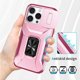 thumbnail image 4 of Funda Armada para iPhone 16 Pro Max con Tapa Deslizante y Soporte Magnético Giratorio Rosa, 4 of 5