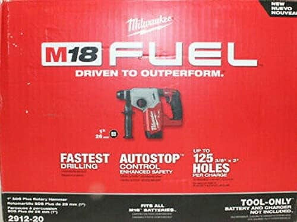Martillo Perforador Milwaukee M18 Fuel 18V 1 Sds-Plus 2912-20