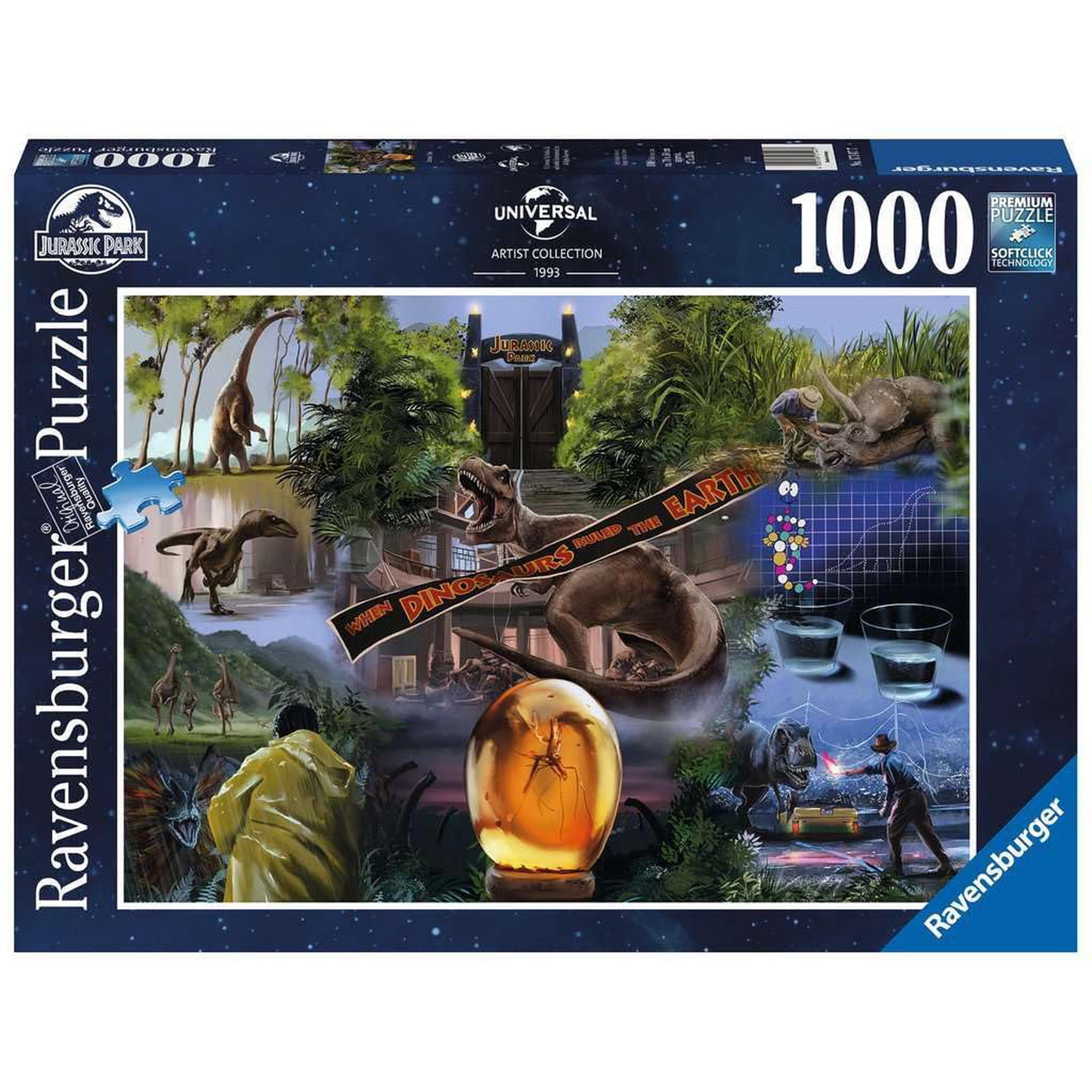 Póster De La Película Jigsaw Puzzle Ravensburger Jurassic Park, 1000 Unidades