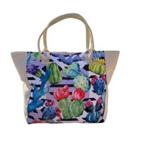 Auckland Outdoor - Bolso Playa Lona Algodon Coral Con Cierre Fuelle Grande