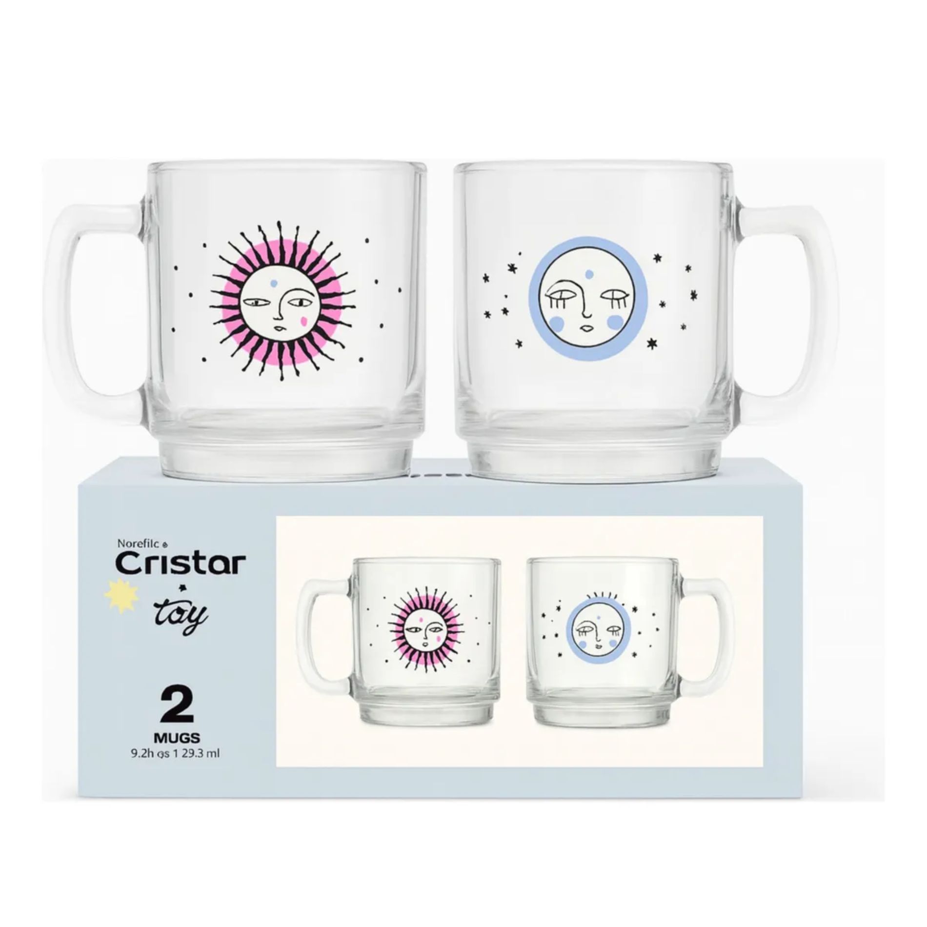 Cristar - Set 2 Tazas De Vidrio Para Café O Té 275Ml - Toy