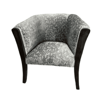 Muebles New - Sitial Americano Estampado En Gris Felpa