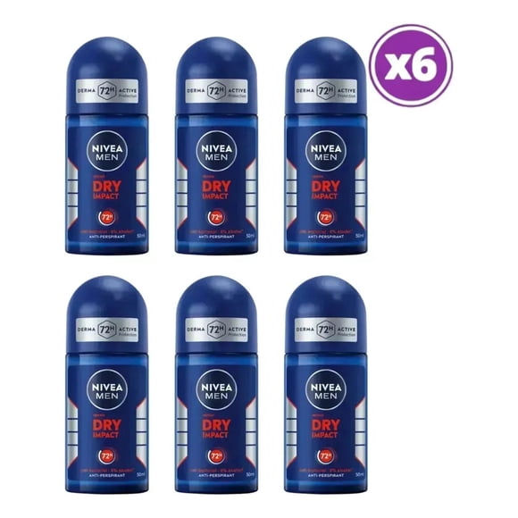 PACK 06 Nivea Antitrans Active Dry Impact Roll on 50ml