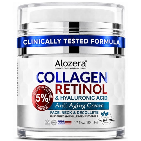 Crema Facial Alozera 50 ml Retinol Colágeno Ácido Hialurónico