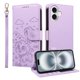 thumbnail image 1 of Funda Cartera para iPhone 16 Perro Cachorro Grabado con Tarjetas Soporte Correa Morado, 1 of 6