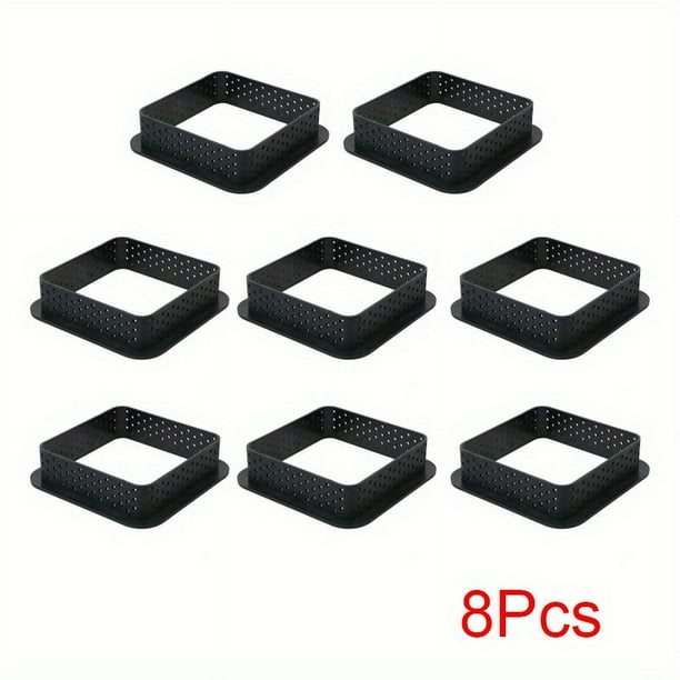 8pcs, Tart Rings, Perforated Tart Rings For Baking, Non-Stick Metal Round Cake Ring, Pastry Mold For French Dessert, Baking Tools, Kitchen Gadgets, Kitchen Accessories