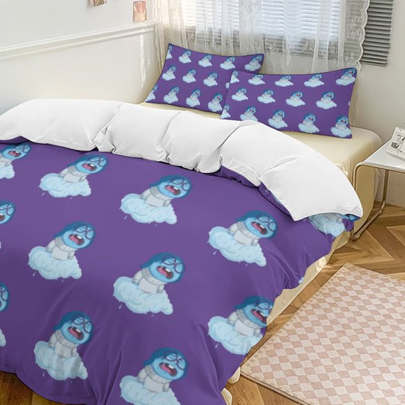 Purple Sadness Inside Out Comforter Set Soft 3 Pcs Twin Bedding Sets Thicken for All Season