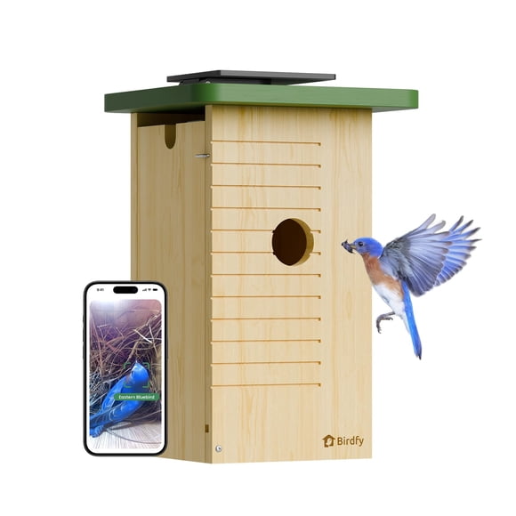 Casita para pájaros Birdfy con cámara solar 1080P HD y visión nocturna