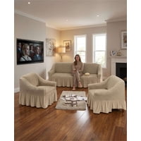 Mylhogar - Juego De Fundas Cubre Sillon Turco 3+1+1 Con Textura De Burbuja