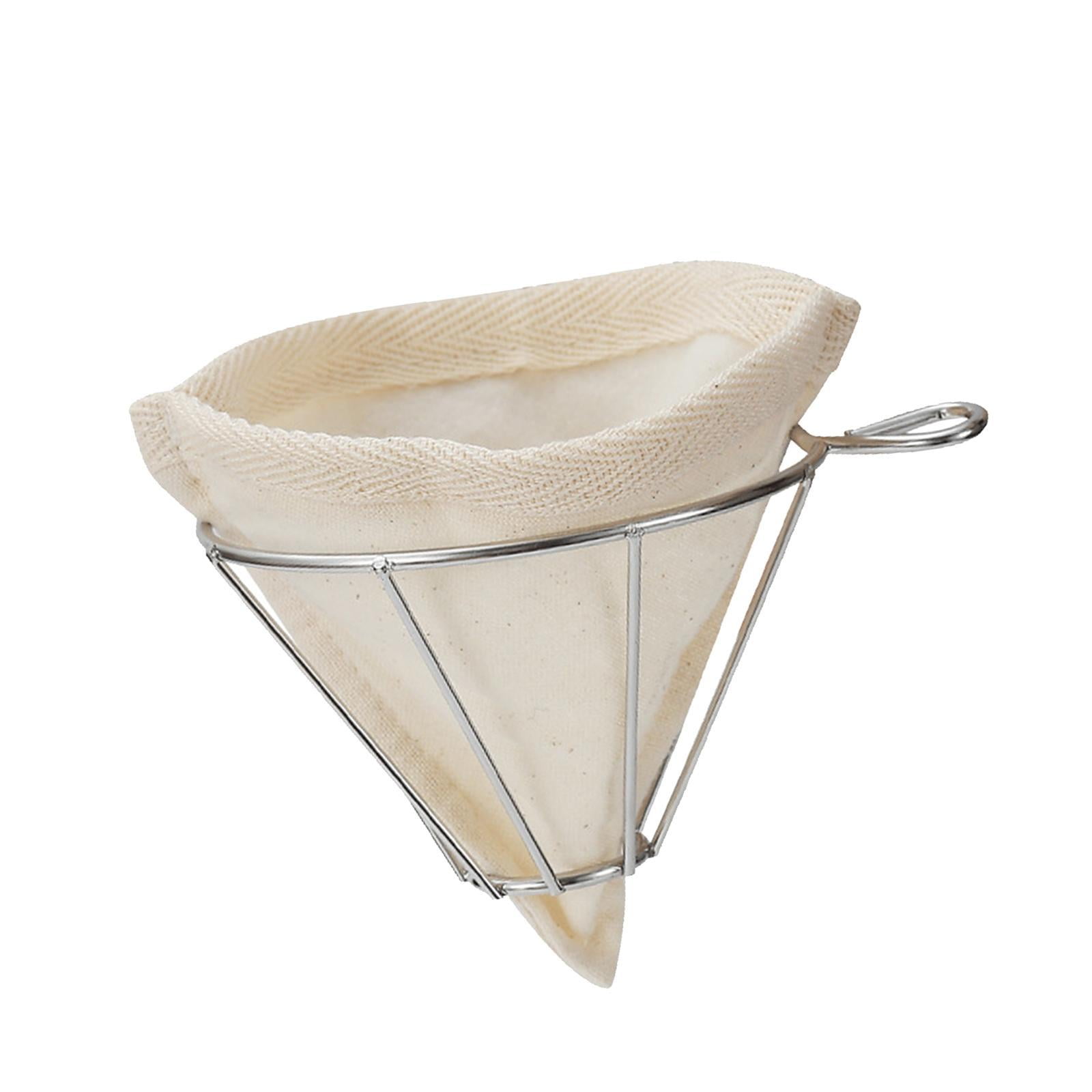 Bothyi - Filtro De Café De Tela De Franela, Colador, Embudo De Acero Inoxidable Para Acampar En Casa