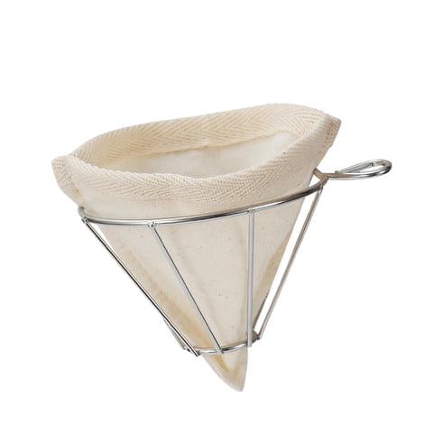 Bothyi - Filtro De Café De Tela De Franela, Colador, Embudo De Acero Inoxidable Para Acampar En Casa