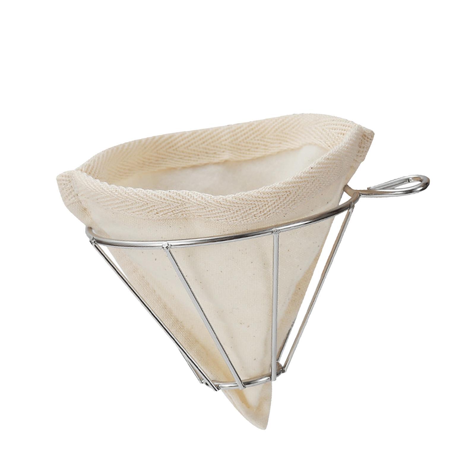 Bothyi - Filtro De Café De Tela De Franela, Colador, Embudo De Acero Inoxidable Para Acampar En Casa