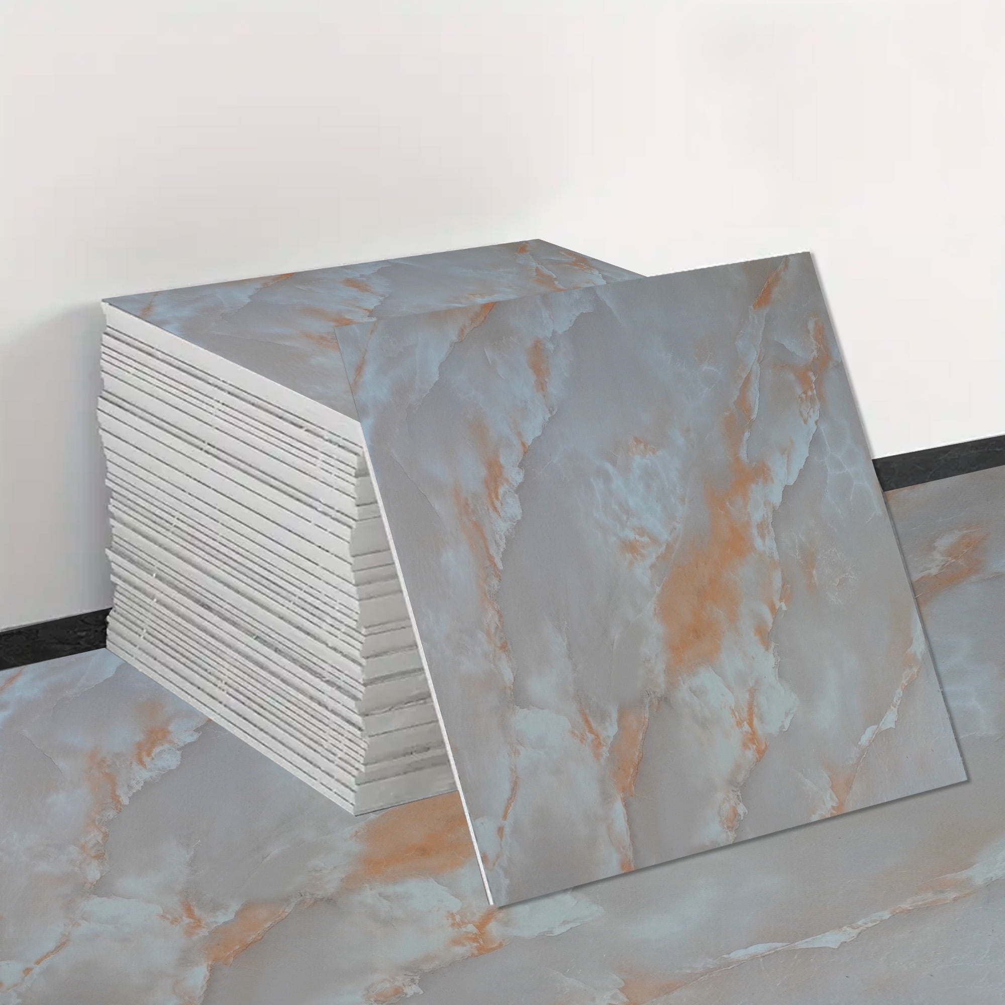 Joytek - Piso Vinílico Autoadhesivo Mármol Modern 1 Unidad De 60x60 Cm - 15 Mm