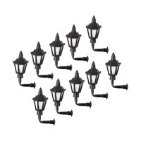 Magideal - 10X Mini Modelo De Escala De Iluminación, Lámparas De Vía Férrea, Poste De Linterna De Vía 1:87, Lámparas De Poste De Tren Ferroviario, Lámparas De Pa Luz Calida